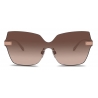 Dolce & Gabbana - Occhiale da Sole Logo Plaque - Oro Rosa - Dolce & Gabbana Eyewear