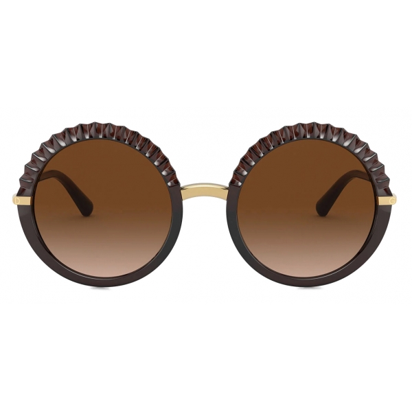 Dolce & Gabbana - Plissé Sunglasses - Brown - Dolce & Gabbana Eyewear
