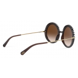 Dolce & Gabbana - Plissé Sunglasses - Brown - Dolce & Gabbana Eyewear