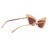 Dolce & Gabbana - Filigree & Pearls Sunglasses - Burgundy - Dolce & Gabbana Eyewear