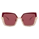 Dolce & Gabbana - Filigree & Pearls Sunglasses - Burgundy - Dolce & Gabbana Eyewear