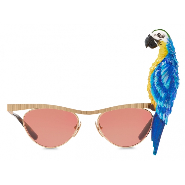 Dolce & Gabbana - Tropical Parrot Sunglasses - Gold - Dolce & Gabbana Eyewear