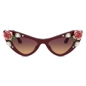 Dolce & Gabbana - Blooming Sunglasses - Burgundy - Dolce & Gabbana Eyewear