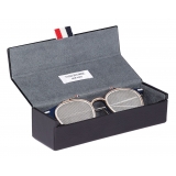 Thom Browne - Matte Navy and White Gold Clubmaster Shaped Sunglasses - Thom Browne Eyewear