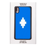 Marcelo Burlon - Cover 3D Cross Blue - iPhone XS Max - Apple - County of Milan - Cover Stampata