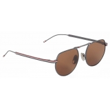 Thom Browne - Black Iron Squared Aviator Sunglasses - Thom Browne Eyewear
