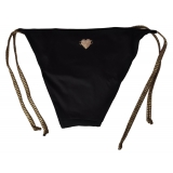 Twinset - Triangolo Mare Imbottito Paillettes - Nero Oro - Bikini - Made in Italy - Luxury Exclusive Collection