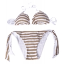 Twinset - Triangolo Mare Imbottito Stampa Righe - Oro/Bianco - Bikini - Made in Italy - Luxury Exclusive Collection