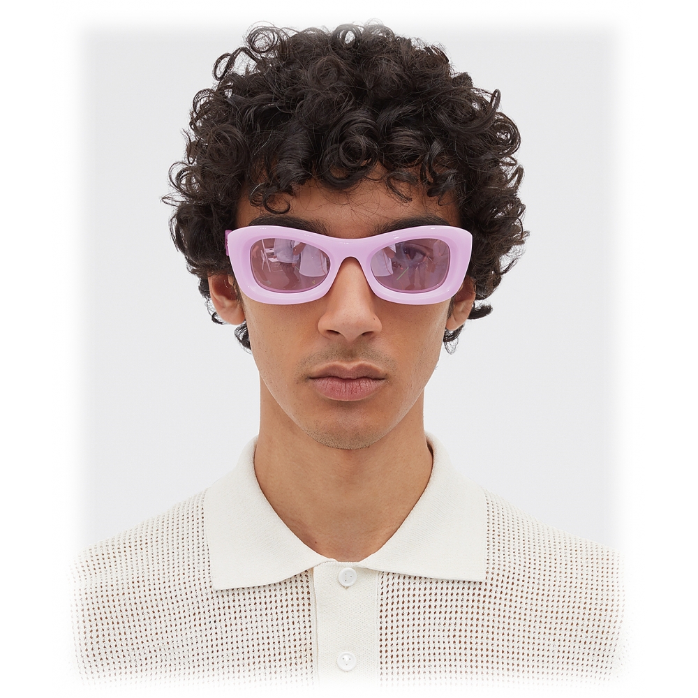 Bottega Veneta - Rectangular Sunglasses - Violet - Sunglasses 