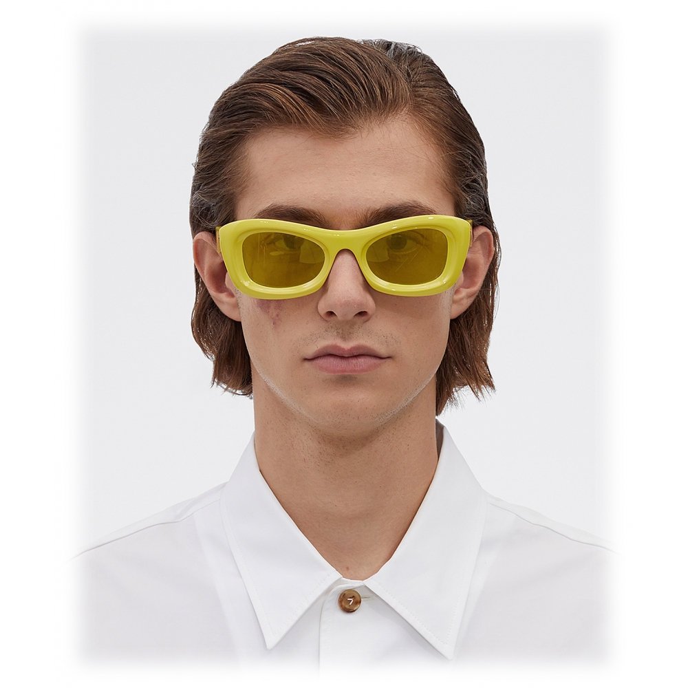 Bottega Veneta - Rectangular Sunglasses - Yellow - Sunglasses - Bottega ...