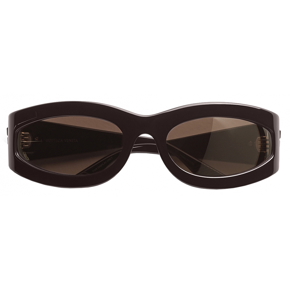 Bottega Veneta - Oval Sunglasses - Brown - Sunglasses - Bottega