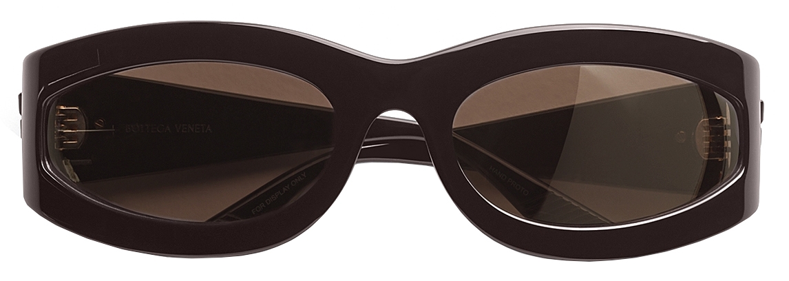 Bottega Veneta - Acetate Triangular Wrap Around Sunglasses - Brown Bronze -  Bottega Veneta Eyewear - Avvenice