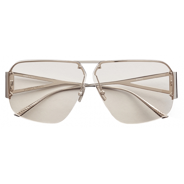 Brown Aviator metal sunglasses, Bottega Veneta