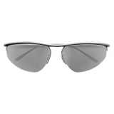 Bottega Veneta - Oval Panthos Sunglasses - Silver - Sunglasses - Bottega Veneta Eyewear
