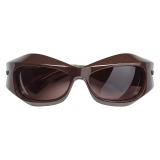 Bottega Veneta - Oval Sunglasses - Dark Brown - Sunglasses - Bottega Veneta Eyewear