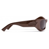 Bottega Veneta - Oval Sunglasses - Dark Brown - Sunglasses - Bottega Veneta Eyewear