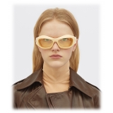 Bottega Veneta - Oval Sunglasses - Yellow - Sunglasses - Bottega Veneta Eyewear