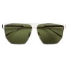 Bottega Veneta - Angular Aviator Sunglasses - Silver Green - Sunglasses - Bottega Veneta Eyewear