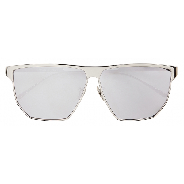 Bottega Veneta - Angular Aviator Sunglasses - Silver - Sunglasses - Bottega Veneta Eyewear