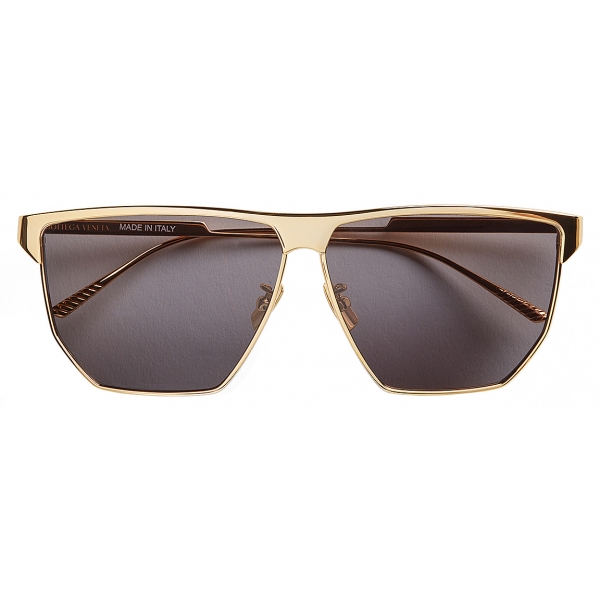 Bottega Veneta - Occhiali da Sole Aviatore Geometrici - Oro Grigio - Occhiali da Sole - Bottega Veneta Eyewear