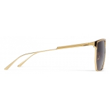 Bottega Veneta - Angular Aviator Sunglasses - Gold Gray - Sunglasses - Bottega Veneta Eyewear