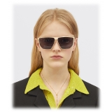Bottega Veneta - Angular Aviator Sunglasses - Gold Gray - Sunglasses - Bottega Veneta Eyewear