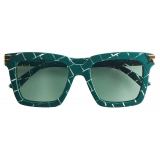 Bottega Veneta - Occhiali da Sole Quadrati Oversize - Verde - Occhiali da Sole - Bottega Veneta Eyewear