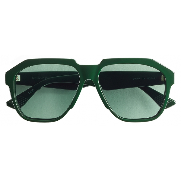 Bottega Veneta - Oversized D-Frame Sunglasses - Green - Sunglasses - Bottega Veneta Eyewear