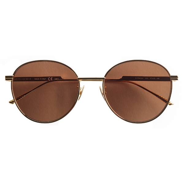 Bottega Veneta - Round Sunglasses - Gold Brown - Sunglasses - Bottega Veneta Eyewear