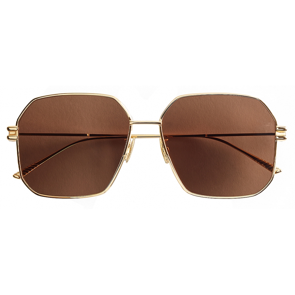 Bottega Veneta - Occhiali da Sole Aviator in Metallo - Oro Marrone -  Occhiali da Sole - Bottega Veneta Eyewear - Avvenice