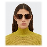 Bottega Veneta - Angular Frame Sunglasses - Gold Brown - Sunglasses - Bottega Veneta Eyewear
