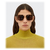 Bottega Veneta - Occhiali da Sole Geometrica - Oro Marrone - Occhiali da Sole - Bottega Veneta Eyewear