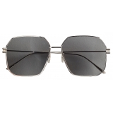 Bottega Veneta - Angular Frame Sunglasses - Silver - Sunglasses - Bottega Veneta Eyewear