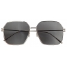 Bottega Veneta - Angular Frame Sunglasses - Silver - Sunglasses - Bottega Veneta Eyewear