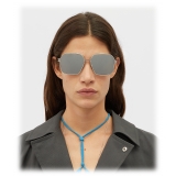 Bottega Veneta - Angular Frame Sunglasses - Silver - Sunglasses - Bottega Veneta Eyewear