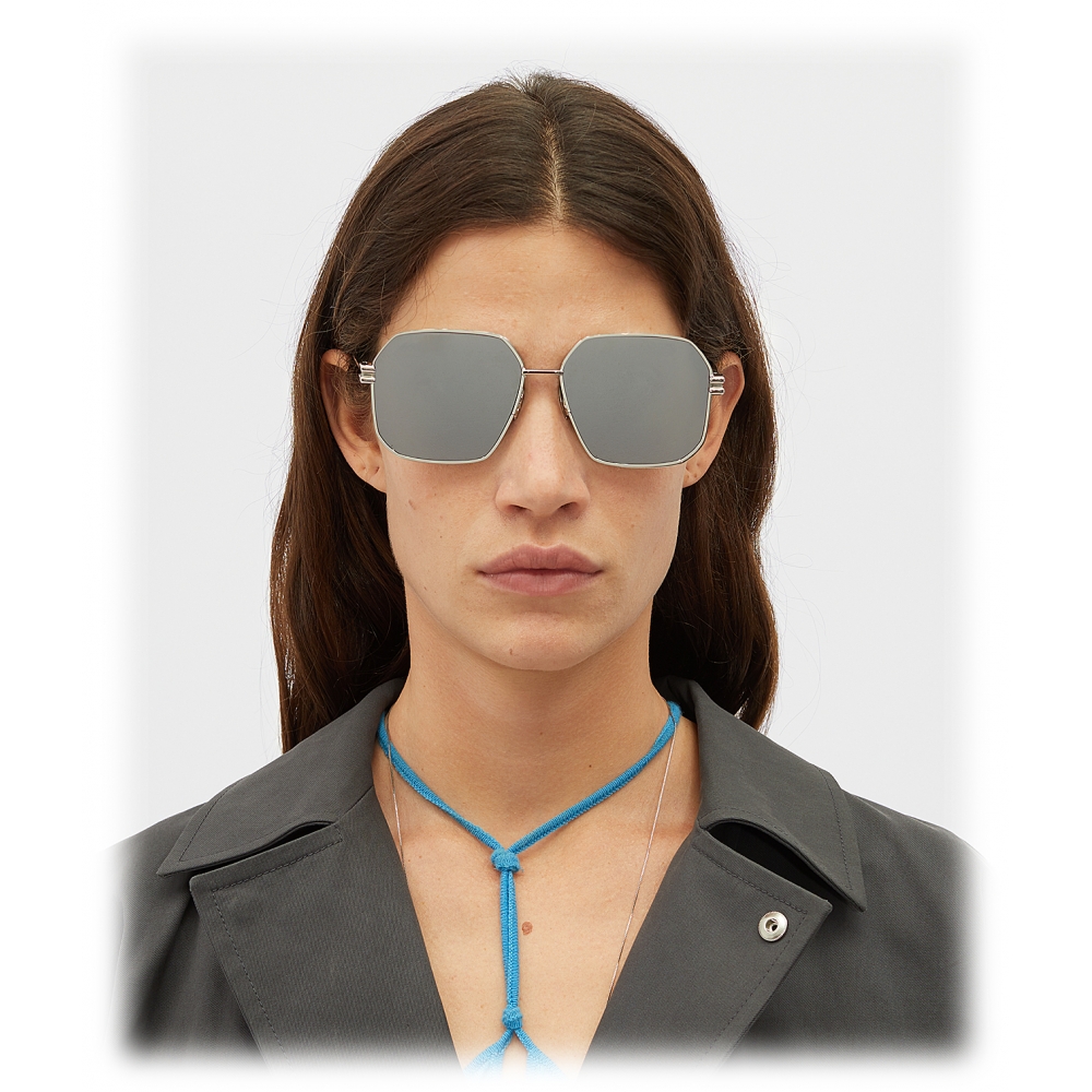 Bottega Veneta - Aviator Sunglasses - Silver - Sunglasses