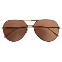 Bottega Veneta - Occhiali da Sole Aviatore - Oro Marrone - Occhiali da Sole - Bottega Veneta Eyewear