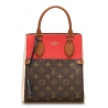 Louis Vuitton Vintage - Monogram Fold Tote PM Bag - Marrone Rosso - Borsa in Pelle e Tela Monogramma - Alta Qualità Luxury