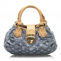 Louis Vuitton Vintage - Monogram Denim Pleaty Handbag - Denim - Leather Handbag - Luxury High Quality