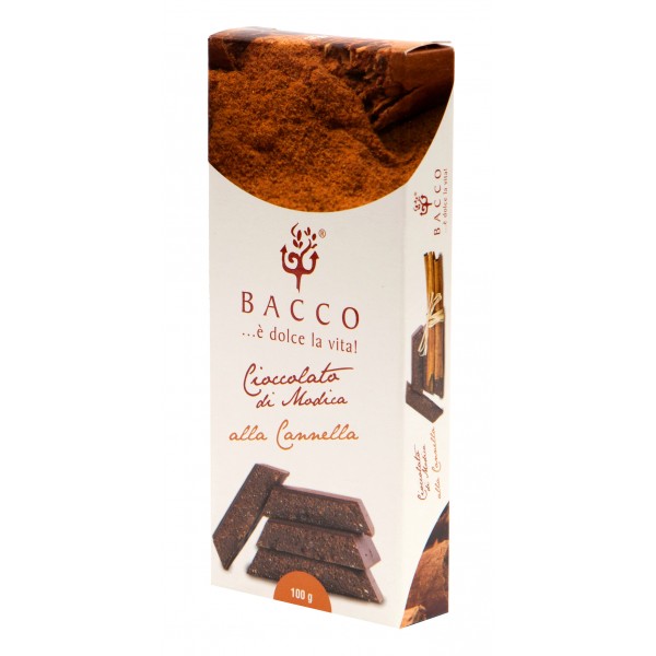 Bacco - Tipicità al Pistacchio - Cioccolato di Modica alla Cannella - Cioccolato Artigianale - 100 g