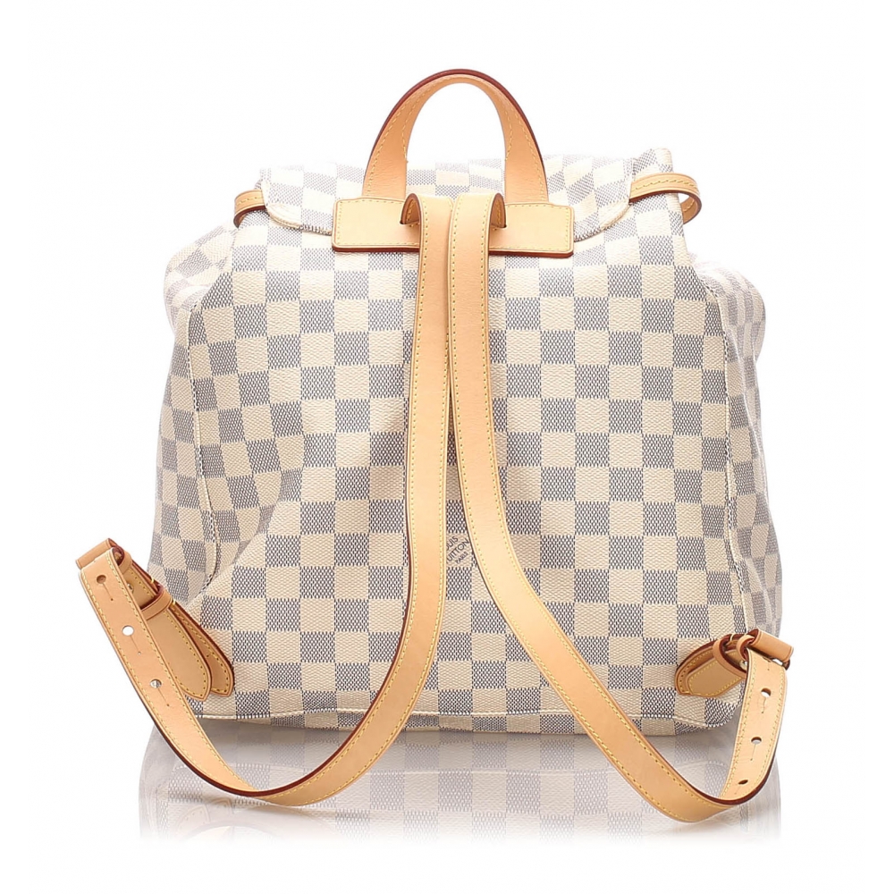 Authentic Louis Vuitton Damier Azur Sperone Backpack Damier White