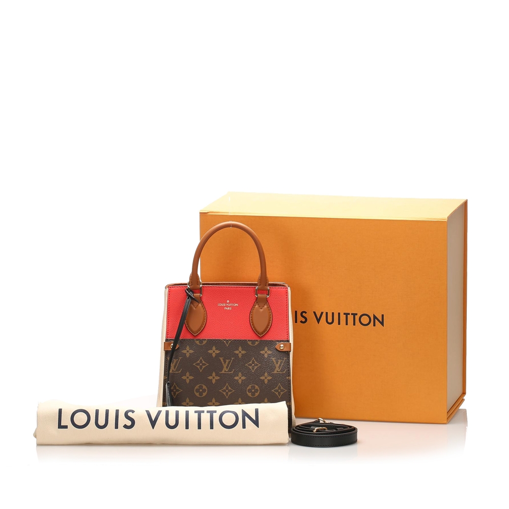 Authentic Louis Vuitton Tricolor Leather Monogram Fold PM Tote