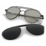 Giorgio Armani - Occhiali da Vista Modello Clip-On Forma Pilot - Grigio - Occhiali da Sole - Giorgio Armani Eyewear