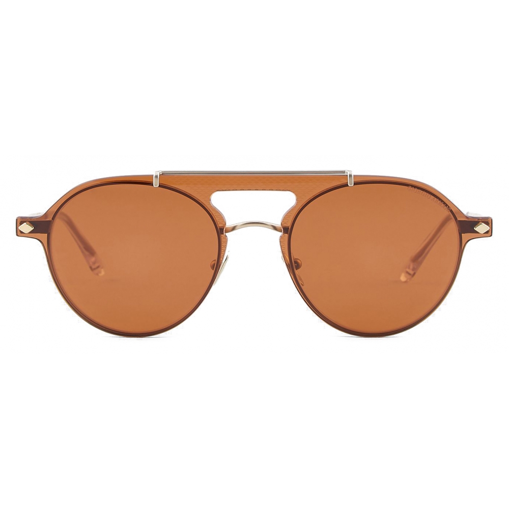 Giorgio Armani - Men's Panto Sunglasses with Clip - Deep Black - Sunglasses  - Giorgio Armani Eyewear - Avvenice