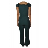 Elisabetta Franchi - Jumpsuit with Ruffles - Teal - Dress - Made in Italy - Luxury Exclusive Collection