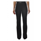 Elisabetta Franchi - High-Waisted Flare Trousers - Black - Trousers - Made in Italy - Luxury Exclusive Collection