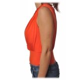Elisabetta Franchi - Body with Chain Detail - Orange - Top - Made in Italy - Luxury Exclusive Collection