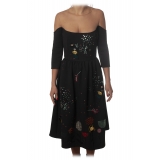 Elisabetta Franchi - Short Embroidered Dress - Black - Dress - Made in Italy - Luxury Exclusive Collection