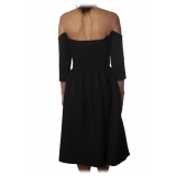 Elisabetta Franchi - Short Embroidered Dress - Black - Dress - Made in Italy - Luxury Exclusive Collection