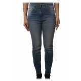 Elisabetta Franchi - Jeans Skinny Slavato - Blue Vintage - Pantaloni - Made in Italy - Luxury Exclusive Collection